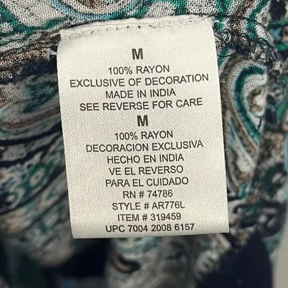 Bila Women Sleeveless dress Boho Beach Paisley Size M embroidered multicolor - Picture 7 of 11